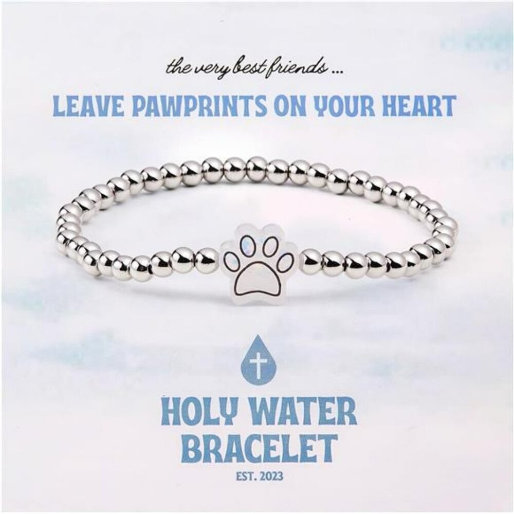 Holy Water Stretch Bracelet for Women Gold Beaded Catholic Lourdes Religious Jew